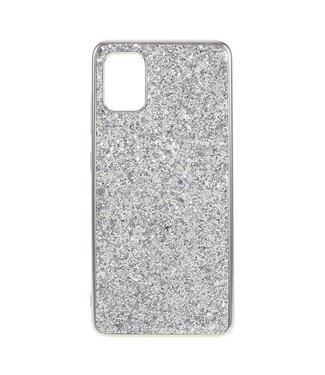 Zilver Glitter Hybrid Hoesje Samsung Galaxy A51