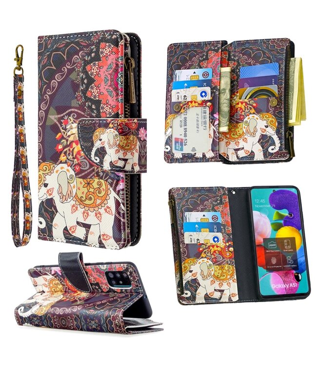 Olifant Bookcase Hoesje voor de Samsung Galaxy A51