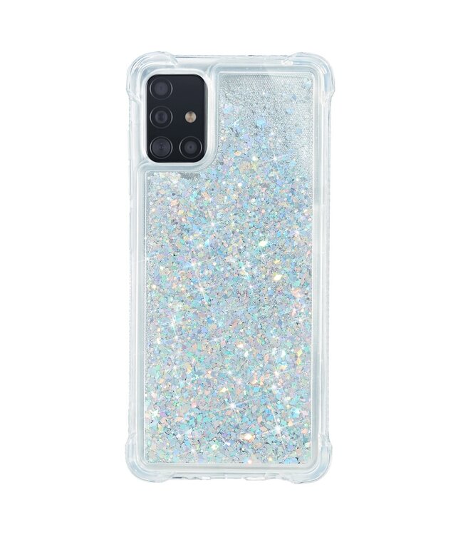 Zilver Glitter TPU Hoesje voor de Samsung Galaxy A51