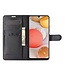 Zwart Litchee Bookcase Hoesje voor de Samsung Galaxy A42