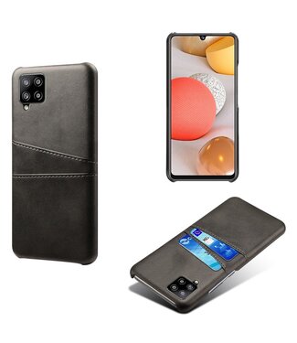 Zwart Faux Lederen Hoesje Samsung Galaxy A42