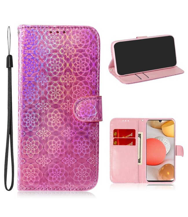 Roze Bookcase Hoesje voor de Samsung Galaxy A42