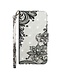 Zwarte Bloemen Bookcase Hoesje voor de Samsung Galaxy A42