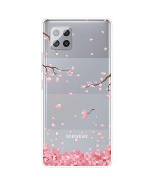 Roze Bloemen TPU Hoesje Samsung Galaxy A42