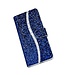 Blauw Glitter Bookcase Hoesje voor de Samsung Galaxy A42