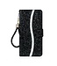 Zwart Glitter Bookcase Hoesje voor de Samsung Galaxy A42