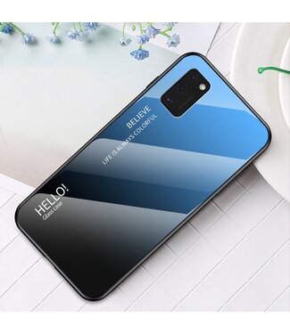 Zwart / Blauw Gradient Hybrid Hoesje Samsung Galaxy A41