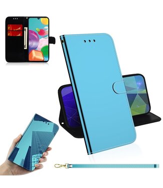 Blauw Spiegel Bookcase Hoesje Samsung Galaxy A41