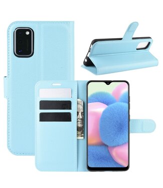 Blauw Litchee Bookcase Hoesje Samsung Galaxy A41