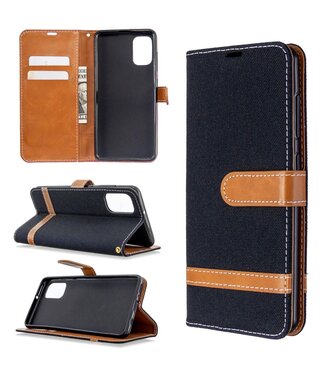 Zwart Jeans Bookcase Hoesje Samsung Galaxy A41