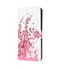 Roze Bloemen Bookcase Hoesje voor de Samsung Galaxy A41