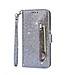Zilver Glitter Bookcase Hoesje voor de Samsung Galaxy A41