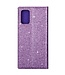 Paars Glitter Bookcase Hoesje voor de Samsung Galaxy A41