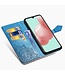 Blauw Mandala Bloem Bookcase Hoesje voor de Samsung Galaxy A41