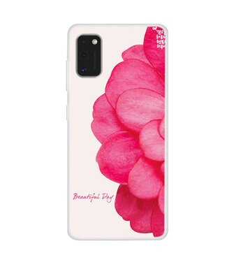 Rode Bloemen TPU Hoesje Samsung Galaxy A41