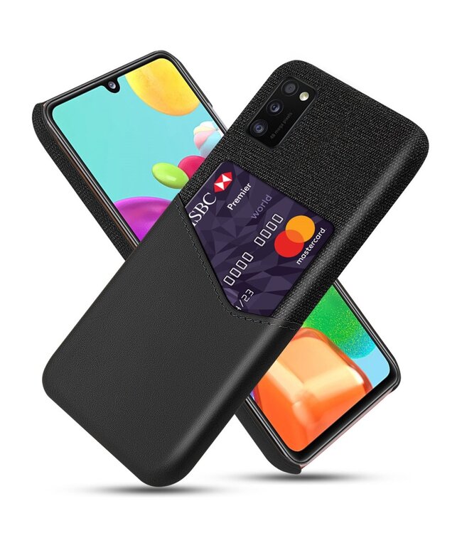 KSQ Zwart Faux Lederen Hoesje voor de Samsung Galaxy A41