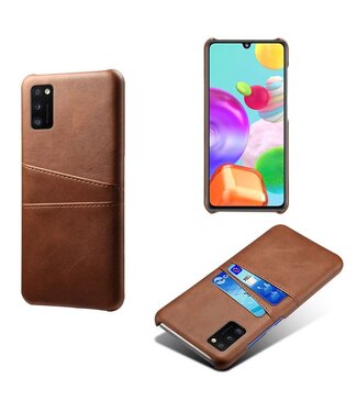 Bruin Pasjeshouder Faux Lederen Hoesje Samsung Galaxy A41