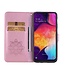 Rosegoud Uil en Diamant Bookcase Hoesje voor de Samsung Galaxy A41
