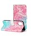 Roze / Blauw Marmer Bookcase Hoesje voor de Samsung Galaxy A41
