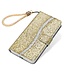 Goud Glitter Bookcase Hoesje voor de Samsung Galaxy A41