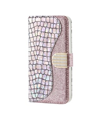Rosegoud Bling Bling Bookcase Hoesje Samsung Galaxy A41