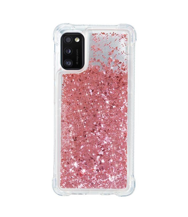 Roze Glitter TPU Hoesje voor de Samsung Galaxy A41