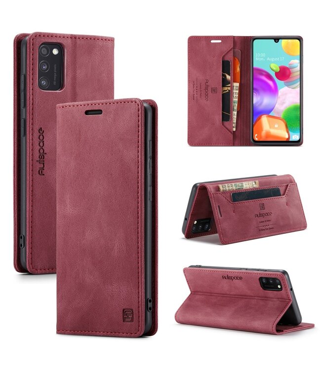 Autspace Aubergine Mat Bookcase Hoesje voor de Samsung Galaxy A41