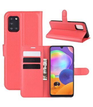 Rood Litchee Bookcase Hoesje Samsung Galaxy A31