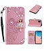 Rosegoud Owl Diamonds Bookcase Hoesje voor de Samsung Galaxy A31