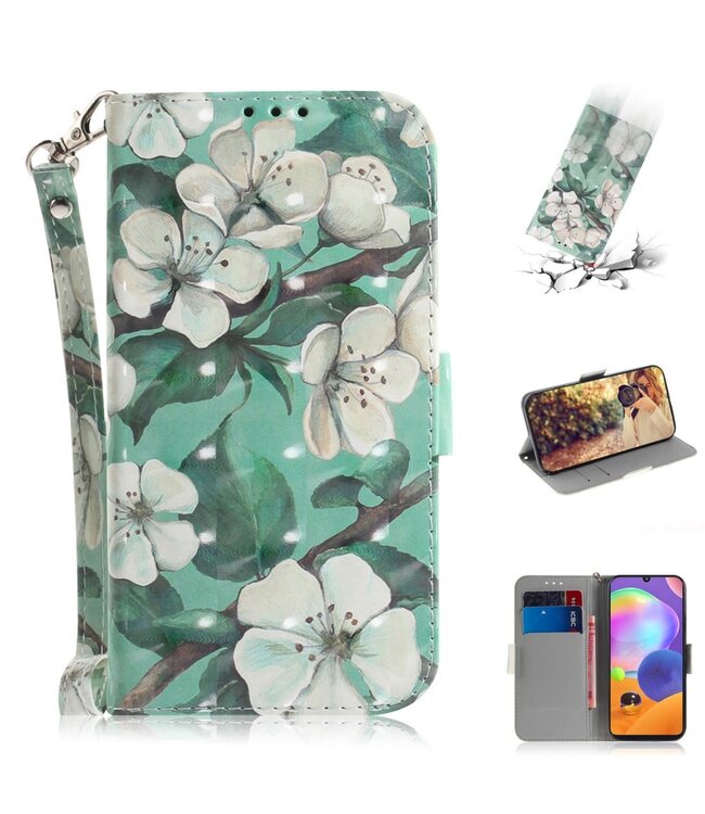 Flowers Bookcase Hoesje voor de Samsung Galaxy A31