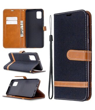 Zwart Jeans Bookcase Hoesje Samsung Galaxy A31