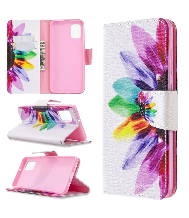 Kleurrijke Bloem Bookcase Hoesje voor de Samsung Galaxy A31