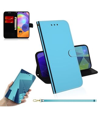 Blauw Spiegel Bookcase Hoesje Samsung Galaxy A31