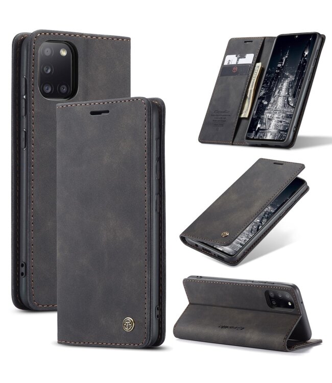 Caseme Zwart Pasjeshouder Bookcase Hoesje voor de Samsung Galaxy A31