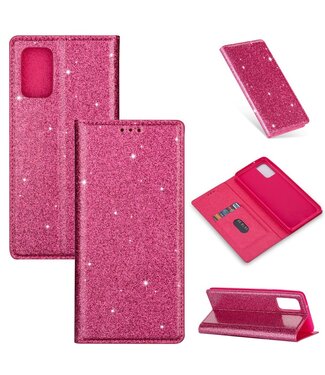 Fuchsia Glitter Bookcase Hoesje Samsung Galaxy A31