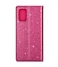Fuchsia Glitter Bookcase Hoesje voor de Samsung Galaxy A31