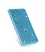 Blauw Glitter Bookcase Hoesje voor de Samsung Galaxy A31