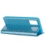 Blauw Glitter Bookcase Hoesje voor de Samsung Galaxy A31