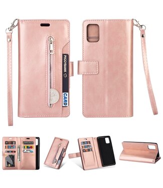Rosegoud Wallet Bookcase Hoesje Samsung Galaxy A31