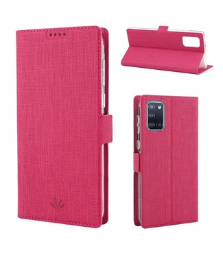 Roze Stoffen Bookcase Hoesje Samsung Galaxy A31