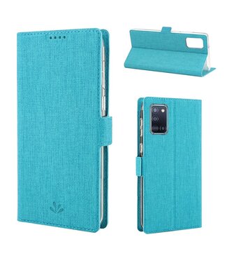 Blauw Stoffen Bookcase Hoesje Samsung Galaxy A31