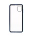 Blauw Metaal + Tempered Glass Hoesje voor de Samsung Galaxy A31