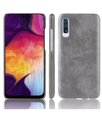 Grijs Litchee Faux Lederen Hoesje Samsung Galaxy A50 / A30s