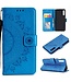 Blauw Bloemen Design Bookcase Hoesje voor de Samsung Galaxy A50 / A30s