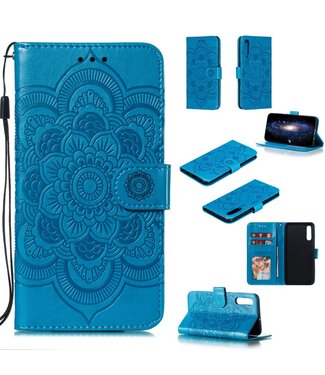 Blauw Mandala Bloem Bookcase Hoesje Samsung Galaxy A50 / A30s