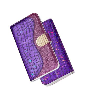 Paars Bling Bling Bookcase Hoesje Samsung Galaxy A50 / A30s