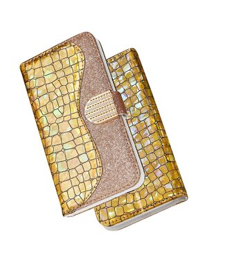 Goud Bling Bling Bookcase Hoesje Samsung Galaxy A50 / A30s