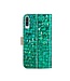Groen Bling Bling Bookcase Hoesje voor de Samsung Galaxy A50 / A30s