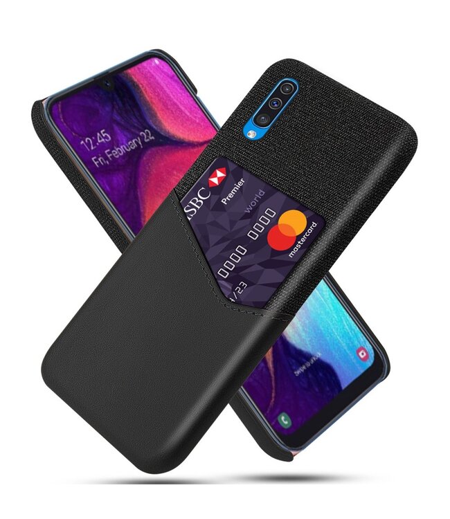 halfrond winter verwerken KSQ Zwart Pasjeshouder Faux Lederen Hoesje Samsung Galaxy A50 / A30s -  Telefoonhoesjestore.nl