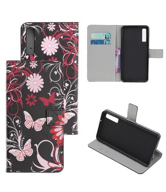 Bloemen en Vlinders Bookcase Hoesje Samsung Galaxy A50 / A30s